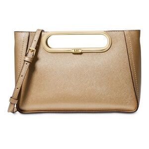 NWT Michael Chelsea Convertible Clutch Pale Gold